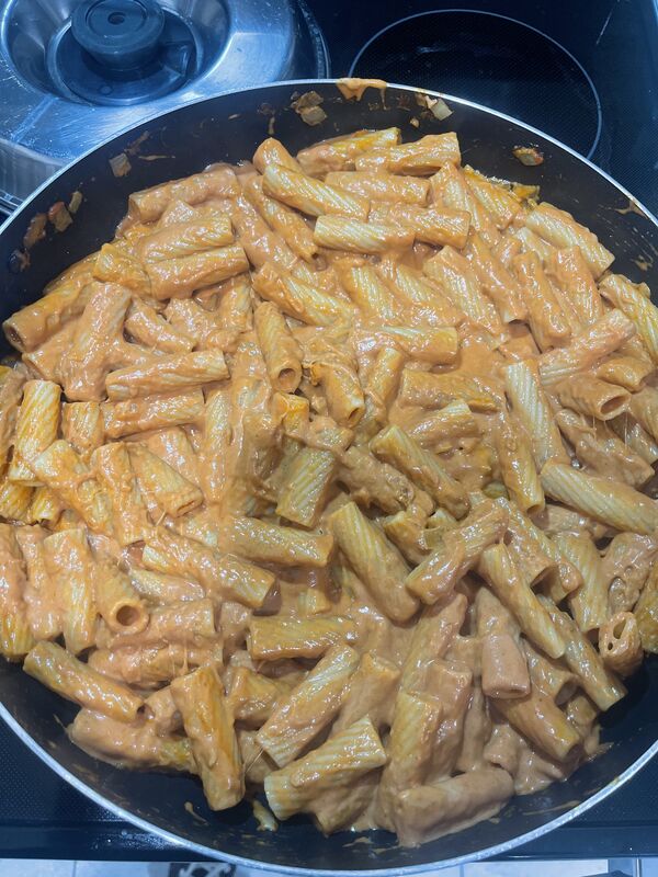 Vodka pasta with a rich tomato cream sauce